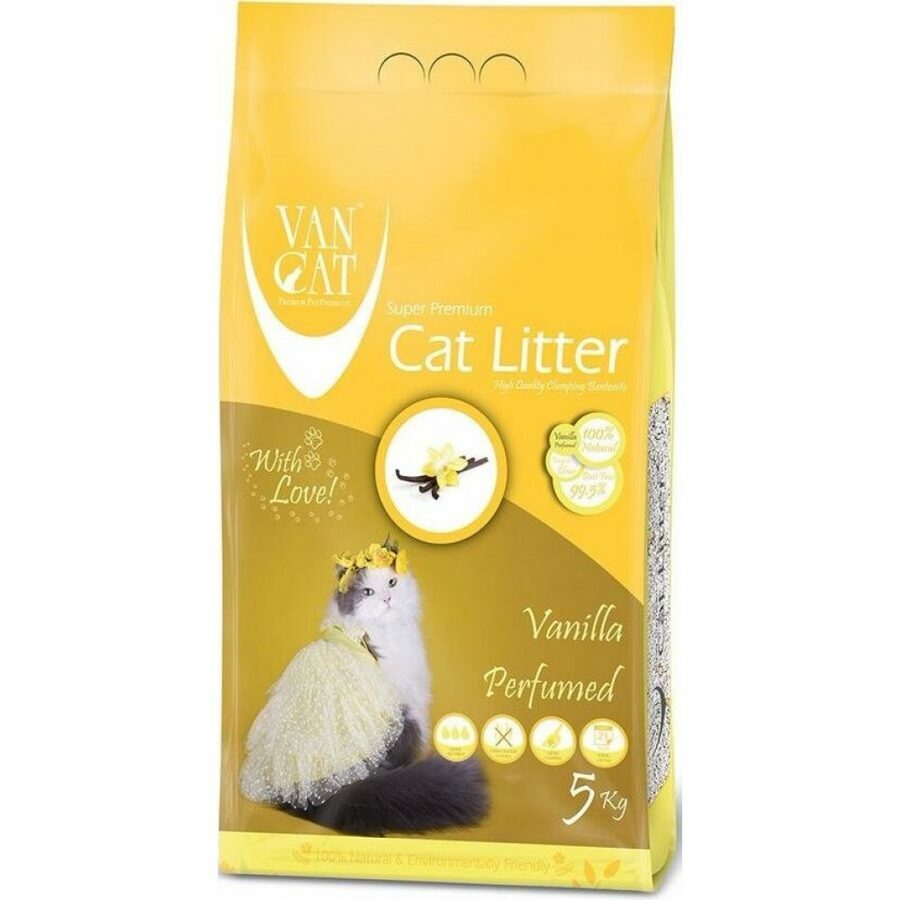 VAN CAT Vannila A 5kg - cemenējošās smiltis kaķu tualetei ar vaniļas aromātu 5kg