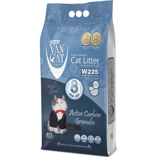 VAN CAT Active Carbon Granules - cementējošās smiltis kaķu tualetei 10L/8,5kg