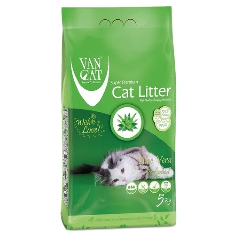 VAN CAT Compact Aloe Vera - cementējošas smiltis kaķu tualetei ar alveju 5kg