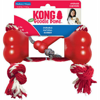KONG Goodie Bone with Rope Medium - rotaļlieta suņiem
