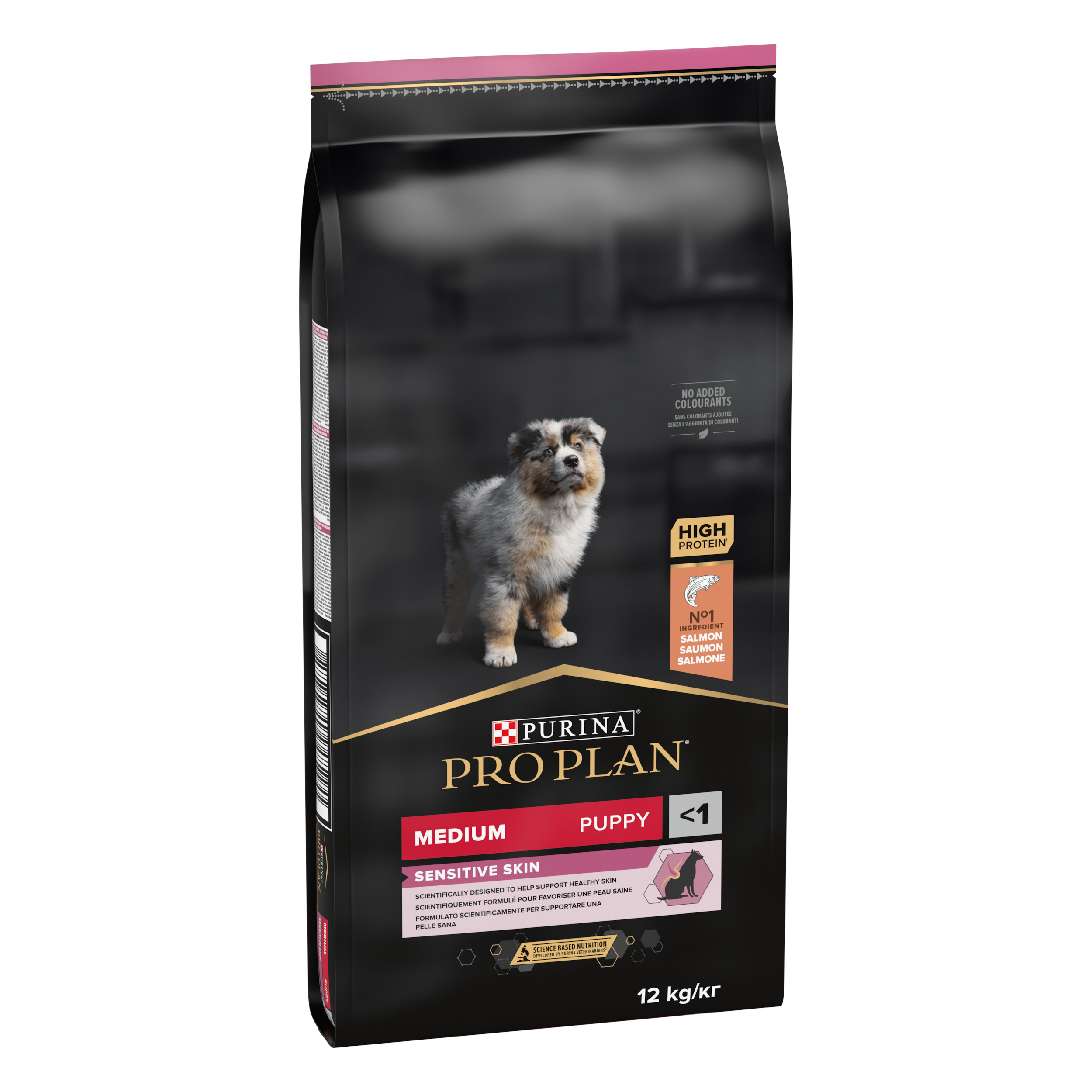PRO PLAN MEDIUM PUPPY SENSITIVE SKIN sausā barība  kucēnam (lasis) 12kg