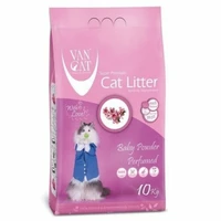 VAN CAT Compact Baby Powder - cementējošas smiltis kaķu tualetei ar bērnu pūderi 10kg