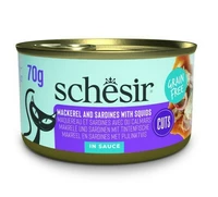 Schesir skumbrija, sardīnes un kalmārs mērcē bez graudiem 70g