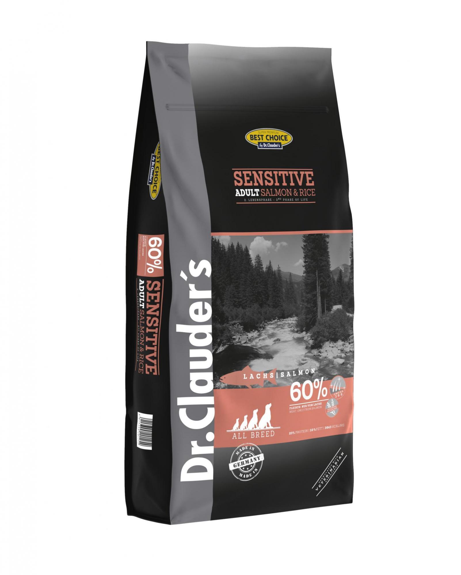 Dr.Clauder´s  Best Choice Sensitive Adult Lasis & Rīsi 12,5kg