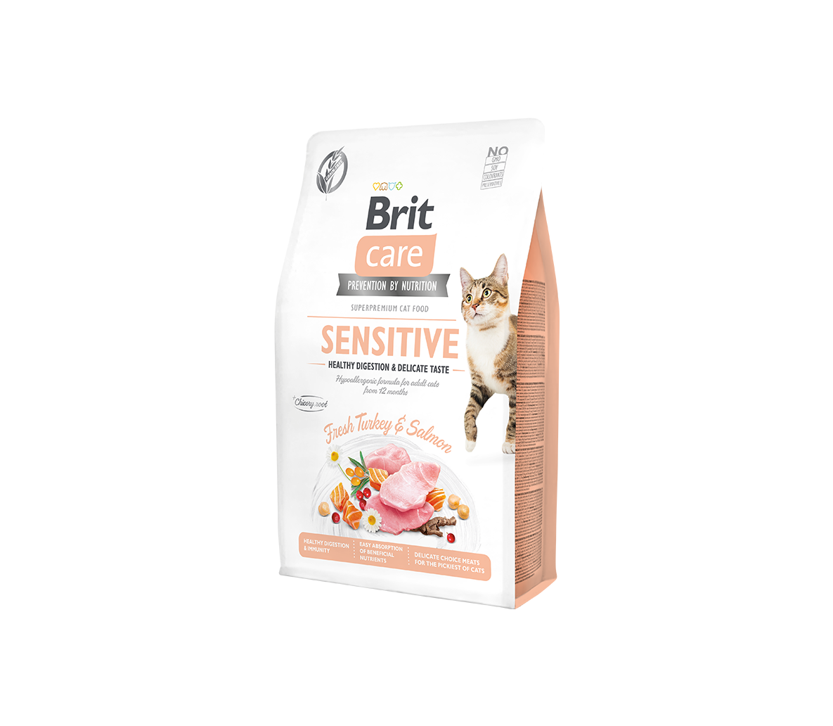 Brit Care Cat Sensitive, svaiga tītara gaļa ar lasi, 400g